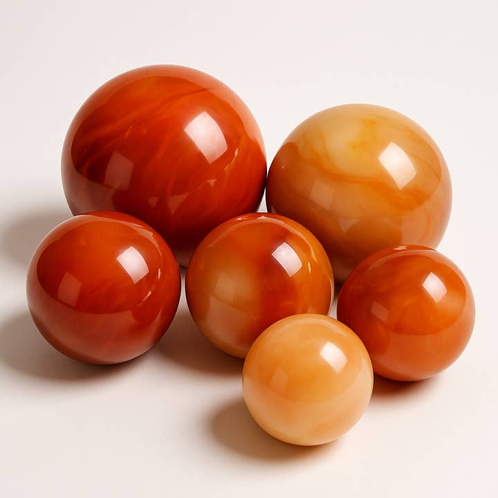 Carnelian Agate Spheres – 5 KG Mixed Lot | No Selection for wholesale by Kreateur Miami