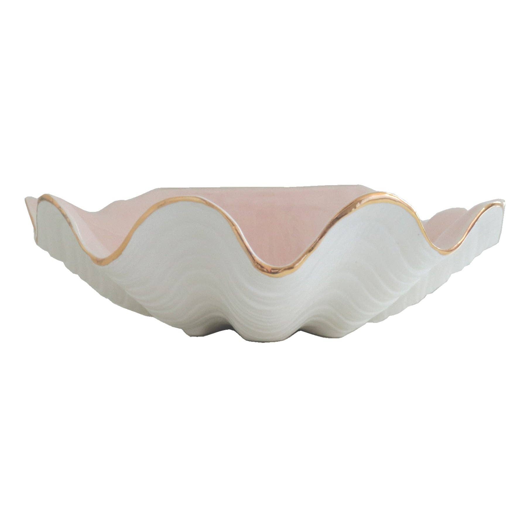 Lo Home | Ruby Clay - Wholesale Decorative Plate/Dish/Bowl - Clam Shell Bowl with 22K Gold Accent8