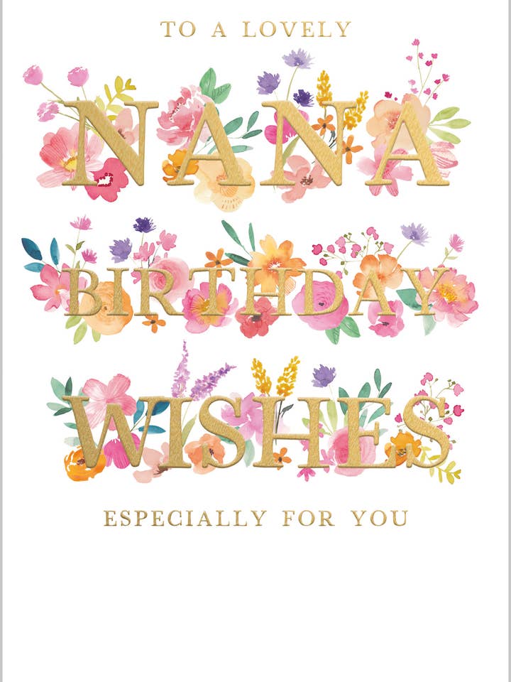 Nana Bonito Texto Floral para venta al por mayor de Abacus Cards and Clare Maddicott Publications