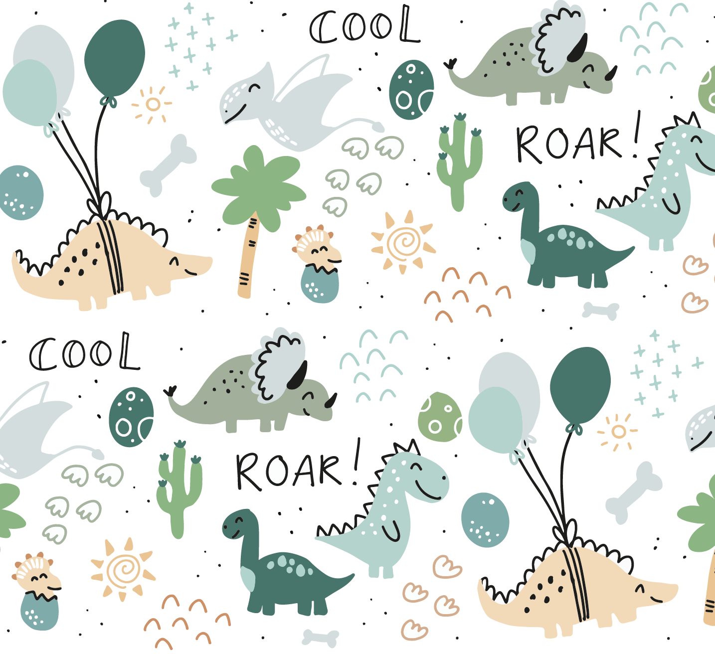 NynkeOntwerpt - Wholesale Wrapping Paper Roll - Gift paper | Dinos | Custom illustration3