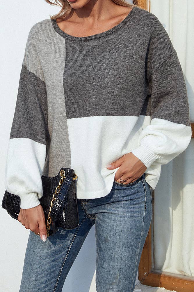 UNISHE – wholesale Pullovertröja - Dam – Color Block Back Tie Pullover Tröjor MMY0216