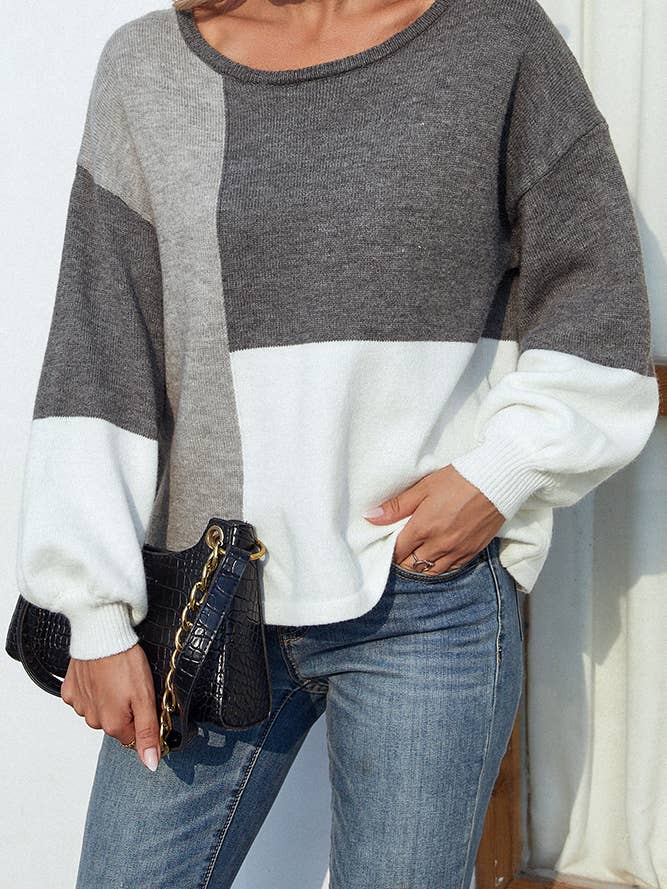 UNISHE – wholesale Pullovertröja - Dam – Color Block Back Tie Pullover Tröjor MMY0216