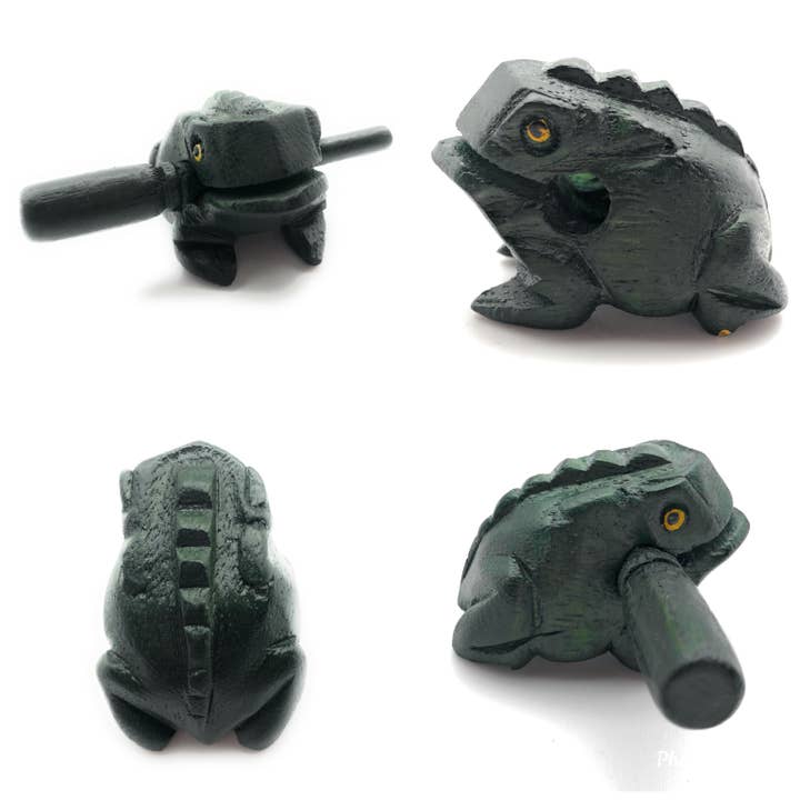 1.5 inch Green Wooden Croaking Frog Drum for wholesale by A Lost Art