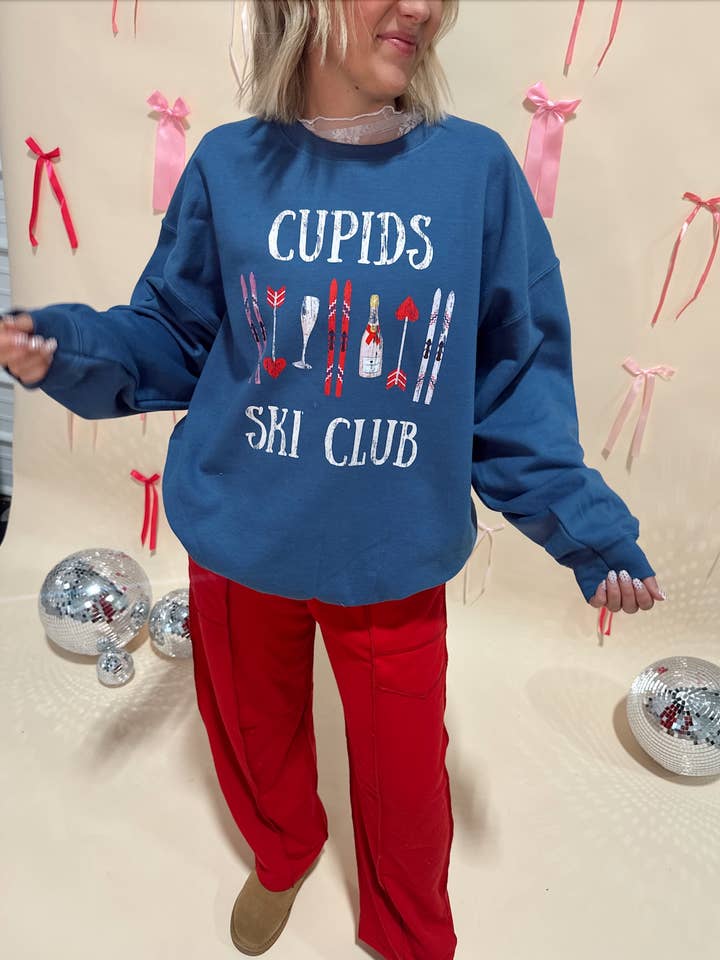 Cupids Ski Club Crewneck for wholesale by Jules Co