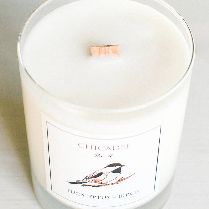 Chirp Chirp Candles - Vente Bougie en bocal - BOUGIE DE SOJA CHICKADEE N° 4 EUCALYPTUS +1