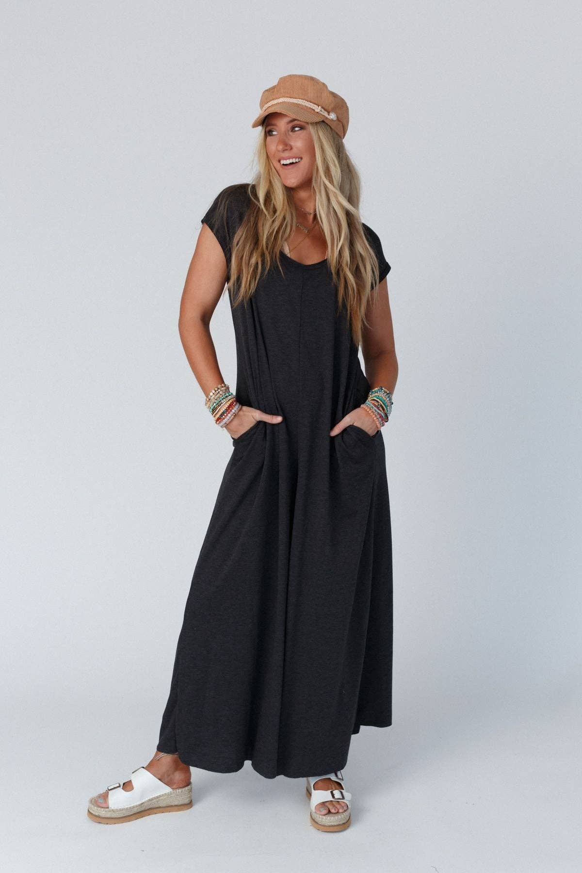 Three Bird Nest - Wholesale Jumpsuit - Women's - Daphne Scoop Neck Jumpsuit - Charcoal4
