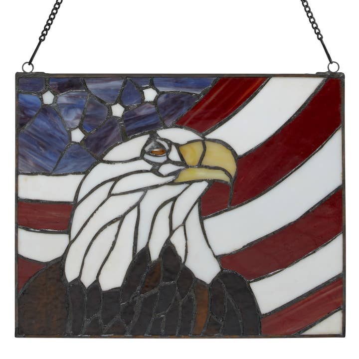 River of Goods - Wholesale Suncatcher - 9.5"H Americana Eagle Stained Glass Window Panel7