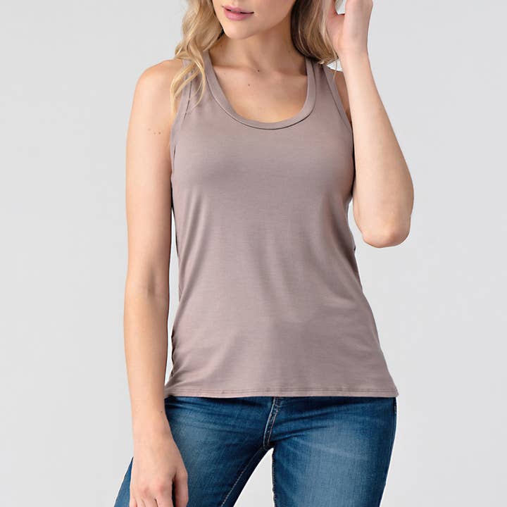 Heimious - Wholesale Tank Top - Women's - Scoop Neck Modal Jersey Tank Top, 255211