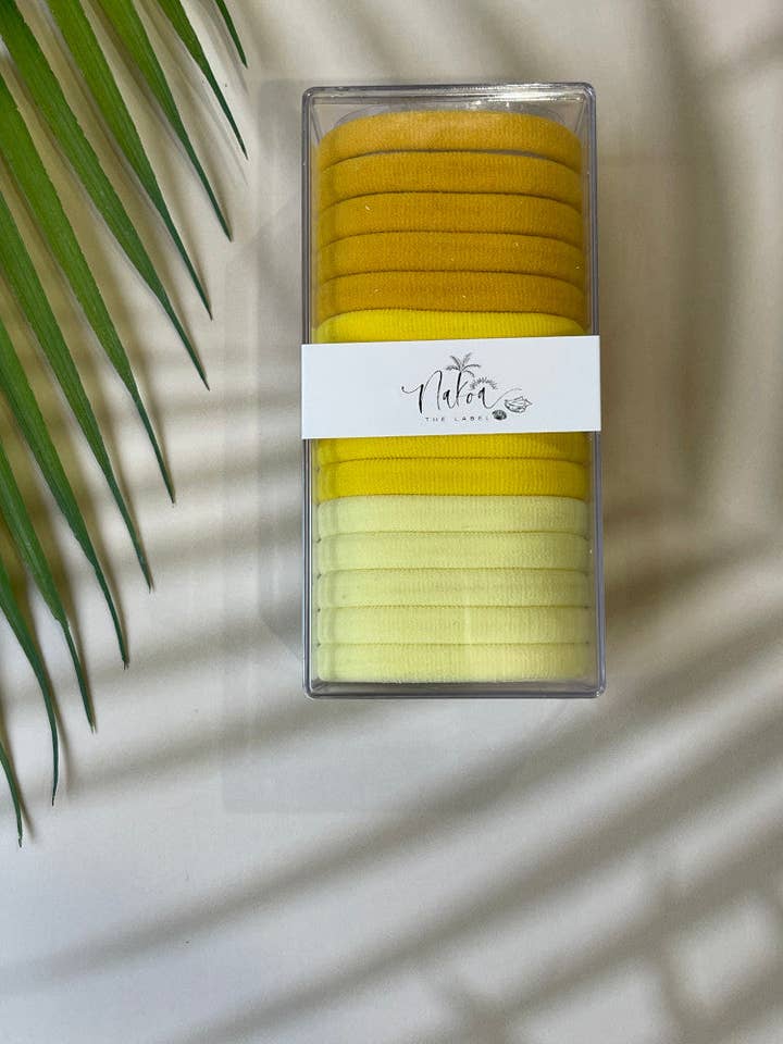 Super Stretchy Elastic Hair Ties - Box of 15 - Sunrise for wholesale by Nakoa The Label