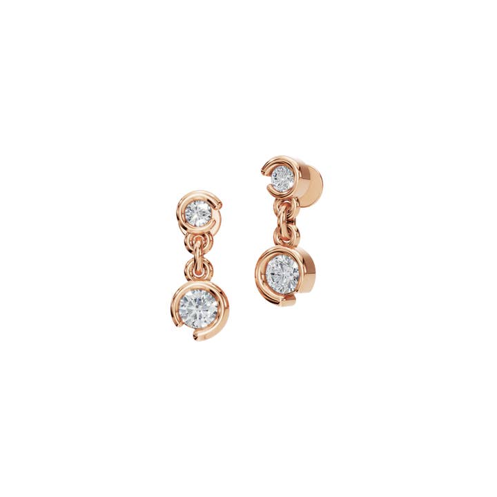 PureYou Jewelry - Wholesale Stud/Post Earrings - 14k Gold Diamond Stud Earrings, Bezel Stud Earrings