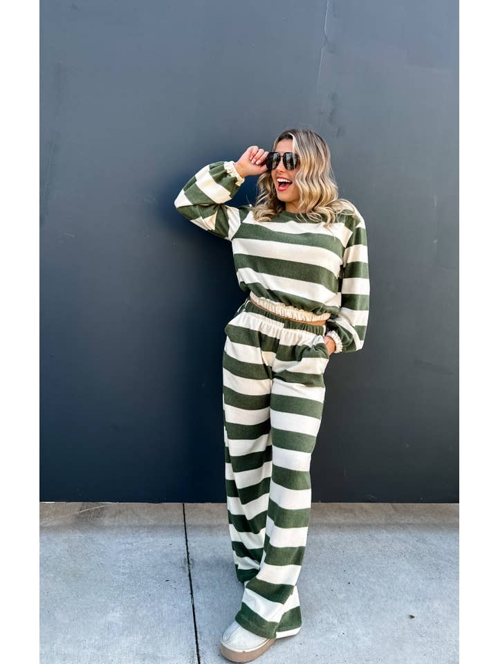 BLAKELEY - Wholesale Lounge Set - Women's - LET'S JUST LOUNGE STRIPE SET