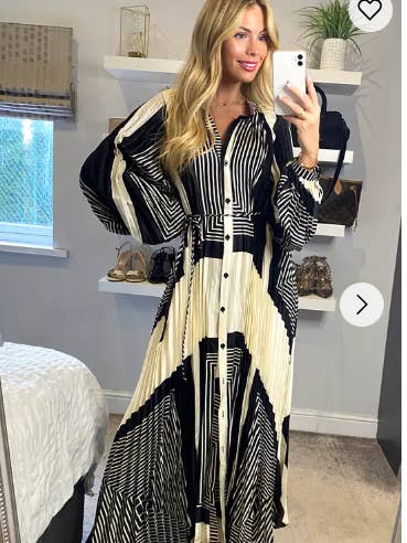 CY FASHION. LONDON - Wholesale Dress - Women's - Scarf print Full pleated long Shirt dress0