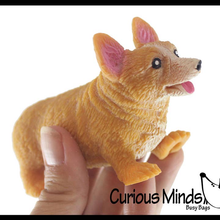 Curious Minds Toys – Engroshandel Klemmelegetøj - Børn og baby – 1 Strækbar Corgi Dog Knust Perle Sandfyldt - Doggy Lover8