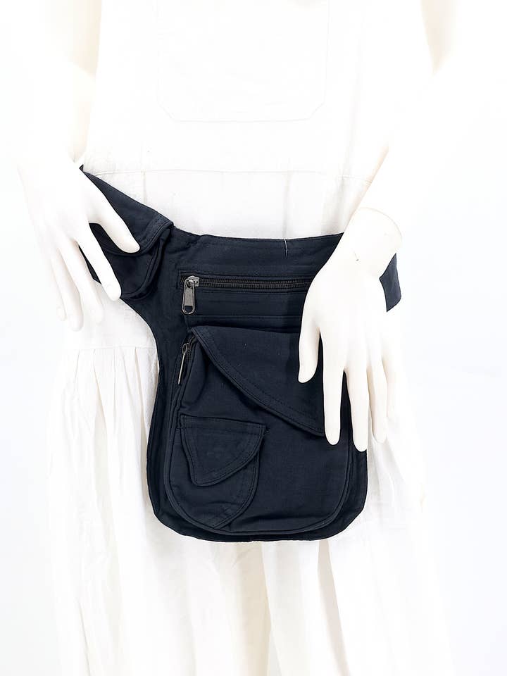 Cotton Handmade Multi-Pocketed Fanny Pack for wholesale by Himalaya Handmade