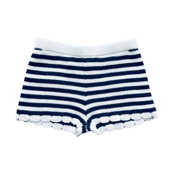 A15 Navy and White Stripe Knit Shorts (Copy) for wholesale by Little Olin
