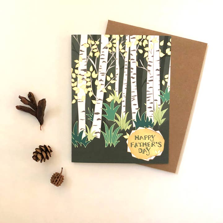 Cynla - Venta al por mayor Tarjetas del Día del Padre - Tarjeta de felicitación Birch Trees, tarjeta de felicitación para el Día del Padre para papá