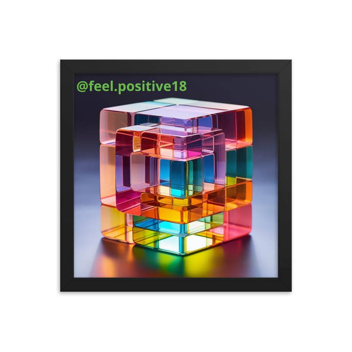 Cuadrado unido dentro de cuadrado Arte con marco para venta al por mayor de Feel.positive18