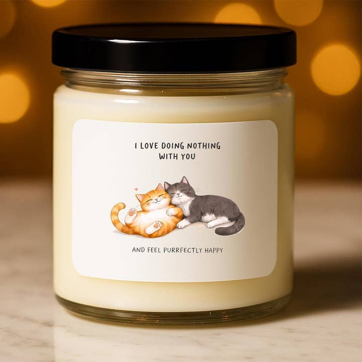 Vela de Gato Divertida - Adoro Não Fazer Nada Contigo - por atacado de VenusArtsShop