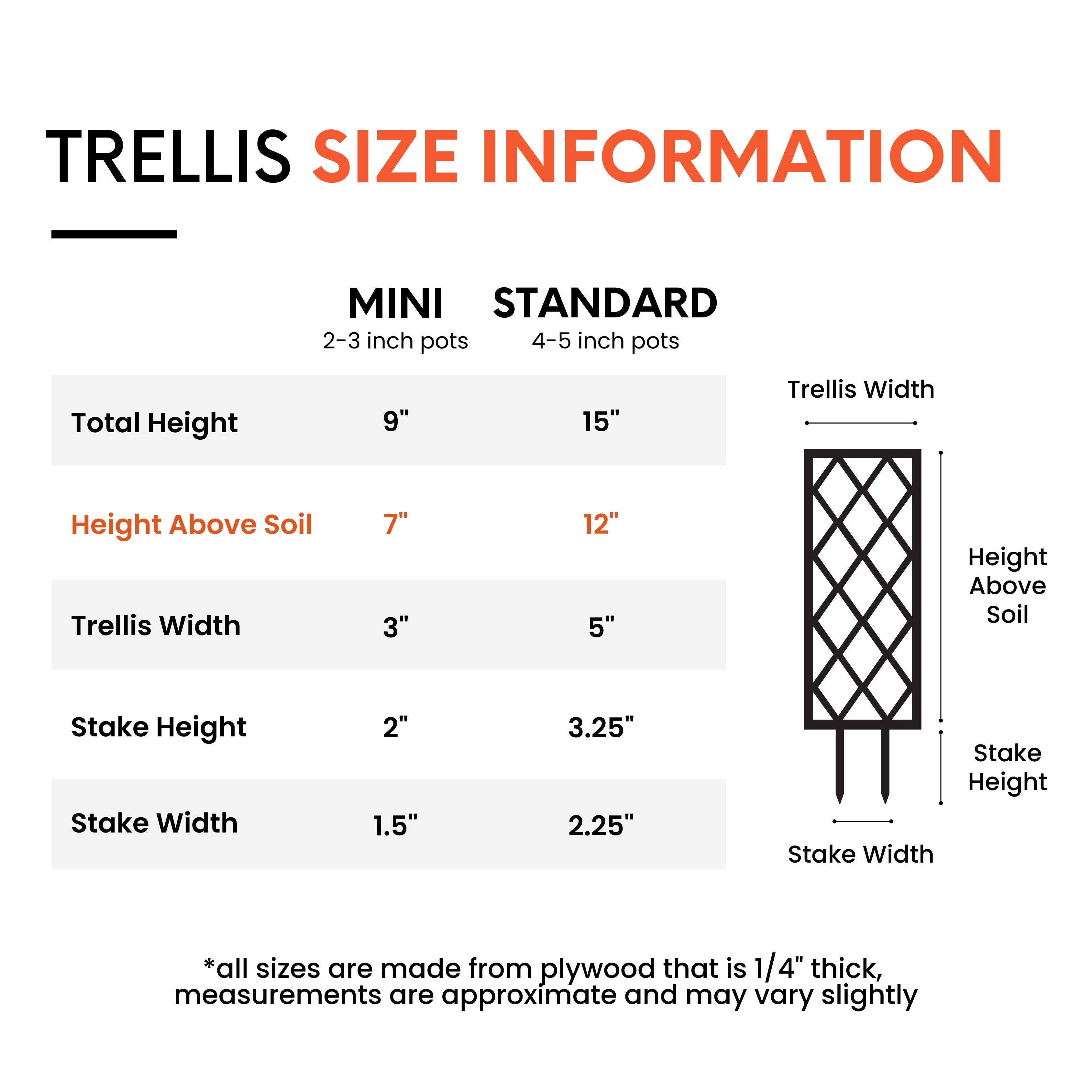 Leaf & Node - Wholesale Trellis - Lattice Indoor Wooden House Plant Trellis (2 Size Options)1