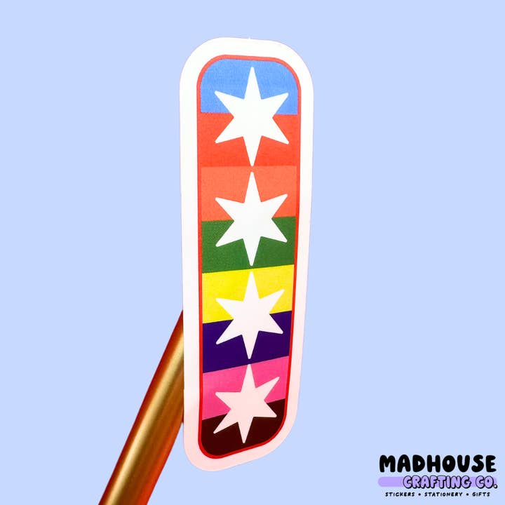 Chicago "L" Stars - White Matte Vinyl Sticker for wholesale by Madhouse Crafting Co.