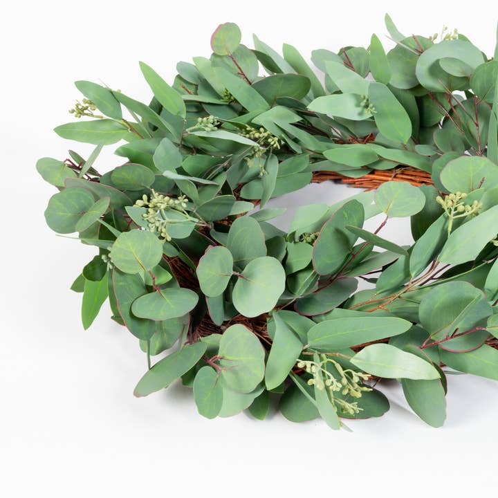 Mills Floral Company - Wholesale Wreath - Mixed Seeded Eucalyptus Wreath - 24 Inch
