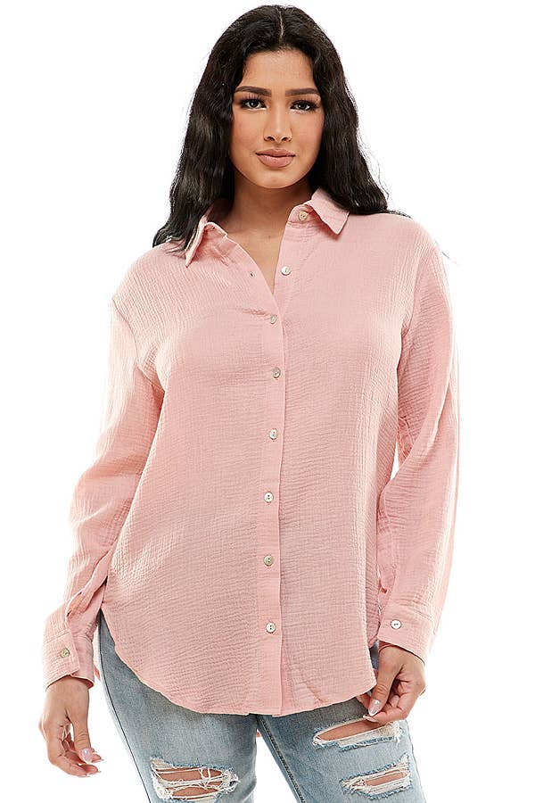 Veracci – wholesale Tröja med knappar – Dam – Dubbel gasväv Weekend Button-Down skjorta19