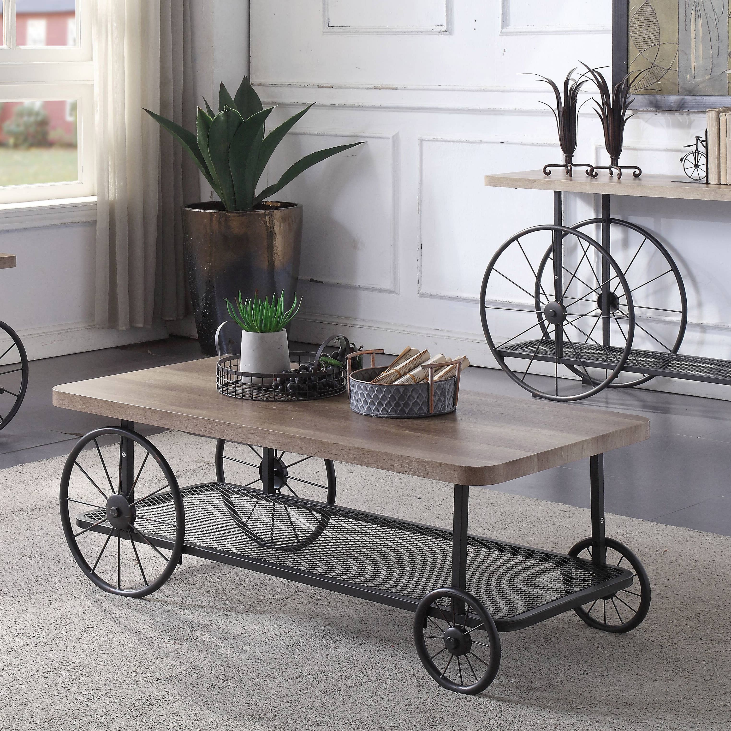 Acme Furniture Industry, Inc. - Wholesale Coffee Table - Francie Coffee Table w/ Bottom Shelf, Oak & Antique Gray6