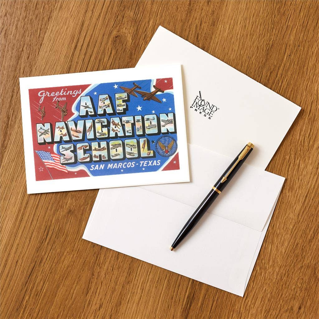 Found Image Press - Wholesale Stationery/Notecard Set - Greeting Card TX-688 Greetings from AAF Navigation School, S1