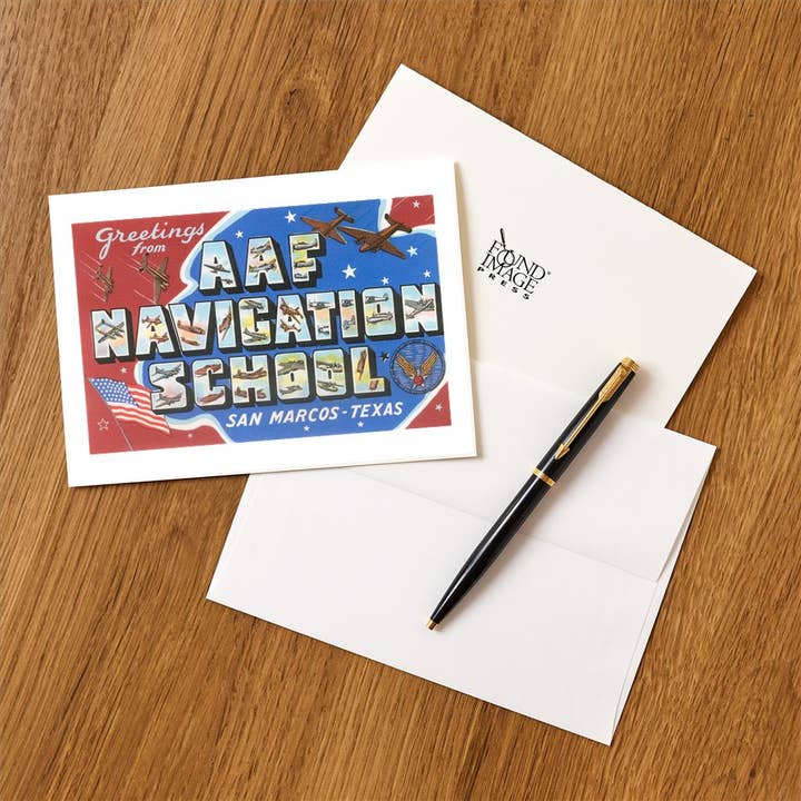 Found Image Press - Wholesale Stationery/Notecard Set - Greeting Card TX-688 Greetings from AAF Navigation School, S1