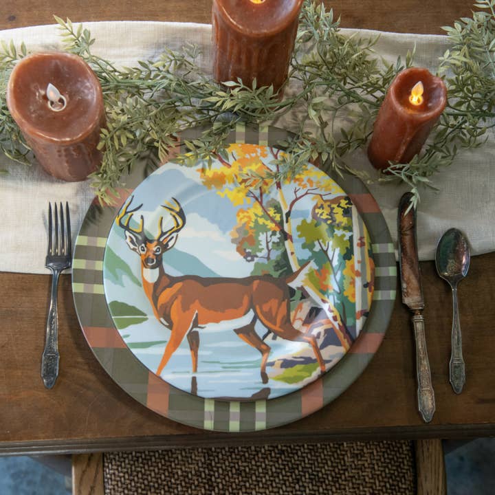 DEER BY THE WATER PAINT BY NUMBER PLATE for wholesale by Ragon House