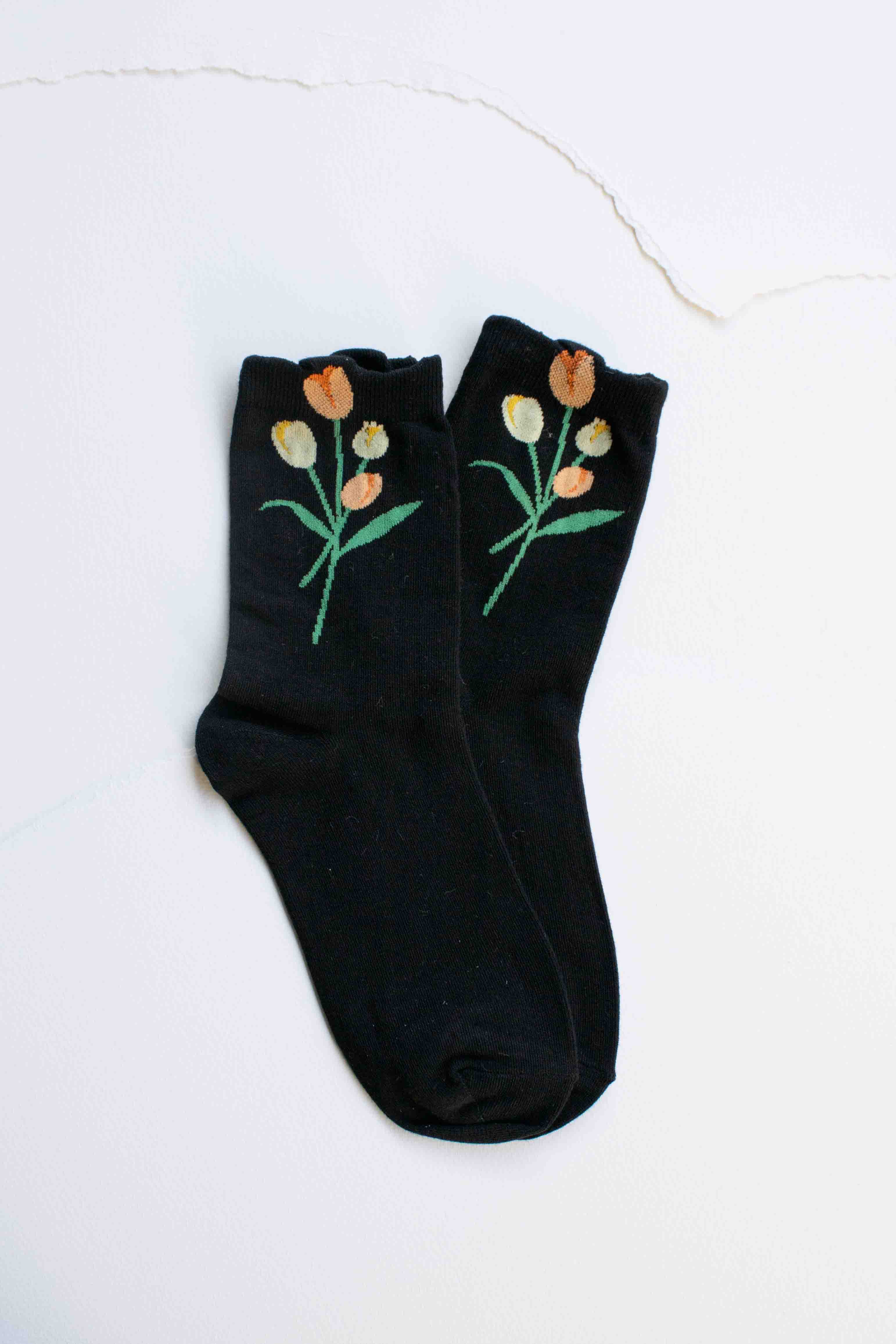 Tiepology - Wholesale Socks - Women's - Tulip Bloom Cotton Blend Socks