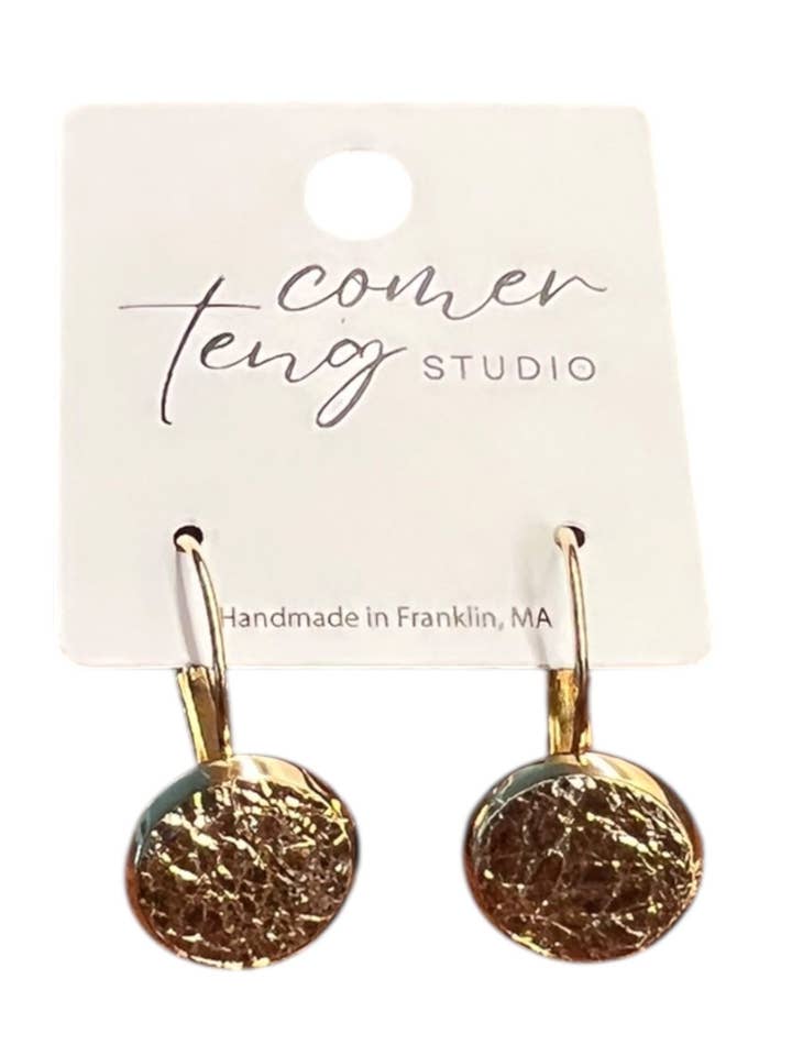 Rose Gold Leverback Earrings — 12 mm — Stainless Steel or Gold Setting for wholesale by Comer Teng Studio