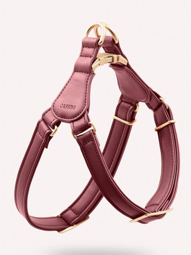 Vegan Leather Harness "Step In" Burgundy, Jala for wholesale by CAFIDE