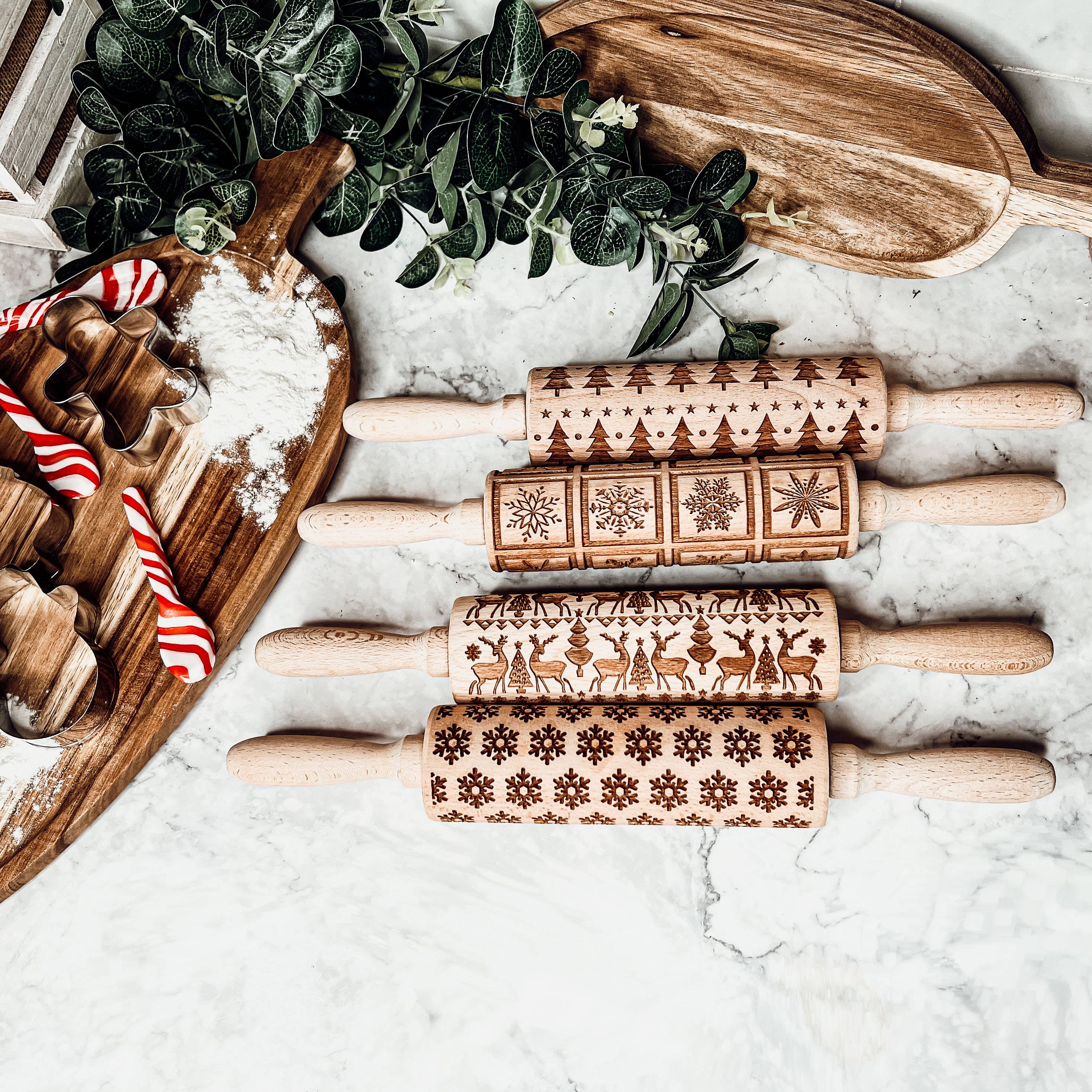 Gia Roma - Wholesale Rolling Pin - Christmas Baking Gift Set, Wooden Rolling Pins for Cookies36