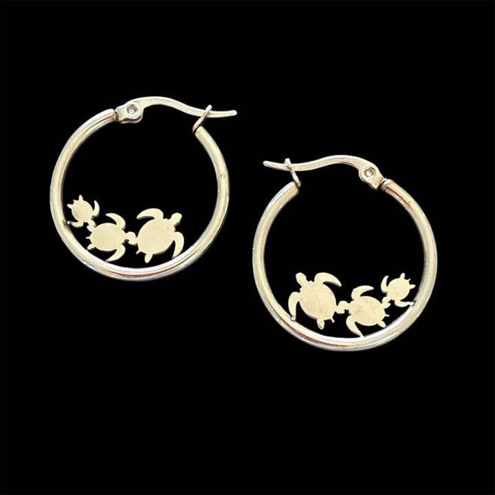 Stainless Steel 25mm Cutout Hoops for wholesale by Jackie Gallagher Designs - Handmade Coastal Jewelry