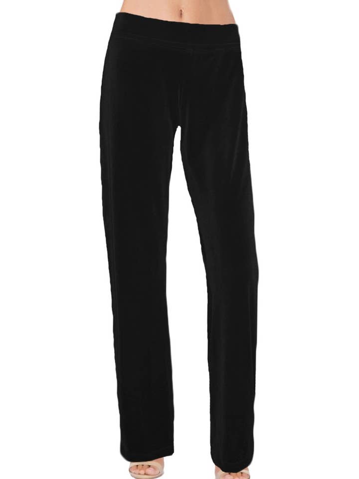 Ooh la la - Wholesale Pants - Women's - Ooh la la Stretch Velvet Lined Straight Leg Dress Pants
