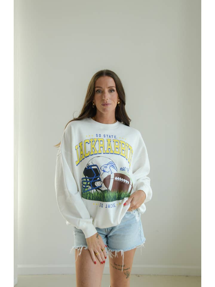 BLANC Système d'exploitation multimédia SD State Malone Fleece Crew en vente sur Faire