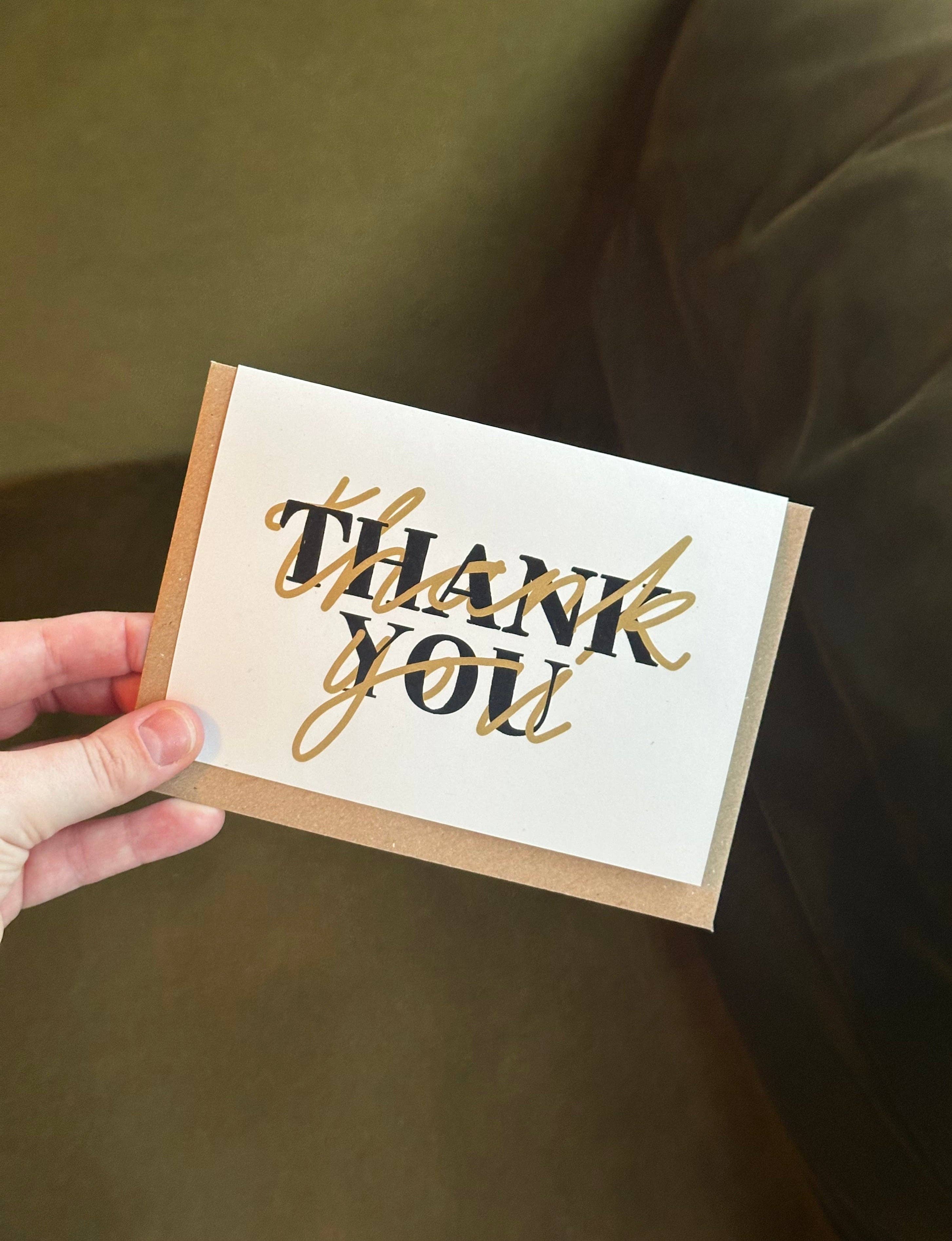 Megan Hope Studio – wholesale Thank you card – Thank You Card - Brass & Black