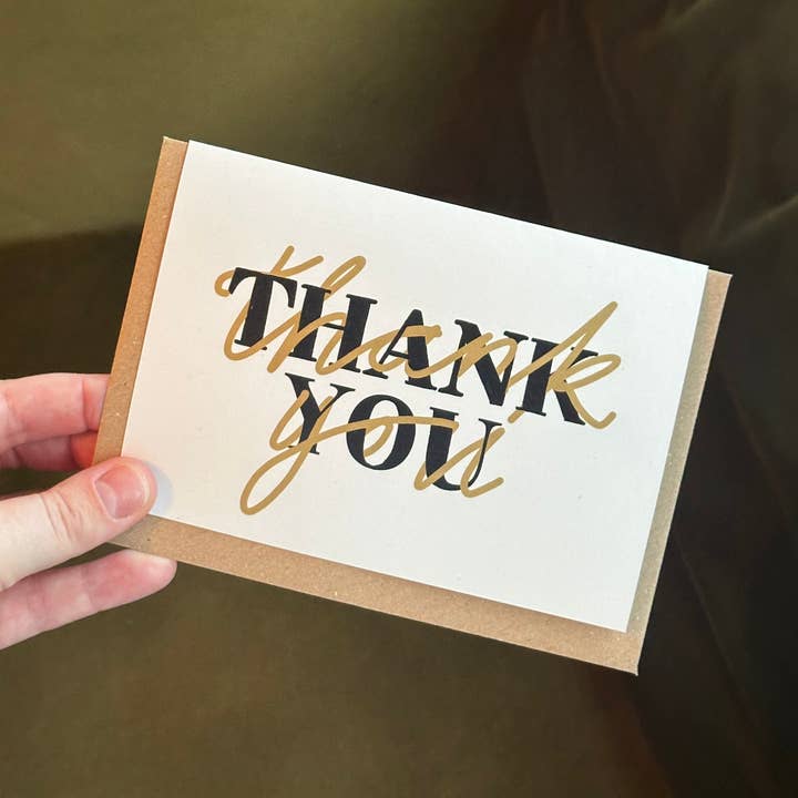 Megan Hope Studio – wholesale Thank you card – Thank You Card - Brass & Black0