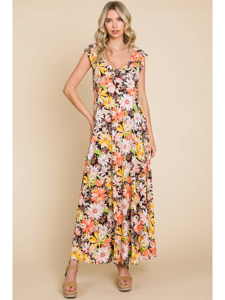 Emerald Collection - Wholesale Dress - Women's - ETD-844 Floral Printed Maxi Dress