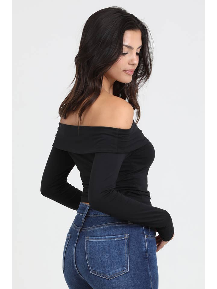 ANGIE - Vendita all'ingrosso Top in maglia - Donna - TOP IN MAGLIA A MANICHE LUNGHE CON SPALLE SCOPERTE X2DW0-ASIS