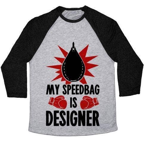 MY SPEEDBAG IS DESIGNER UNISEX TRI-BLEND BASEBALL TEE for wholesale by True Modern