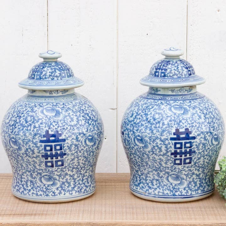 Set of Two Chinese Ginger Jars for wholesale by De-cor