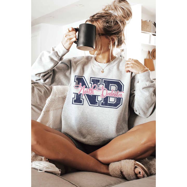 A. BLUSH CO - Wholesale Graphic Sweatshirt - Women's - ND NORTH DAKOTA Graphic Sweatshirt2