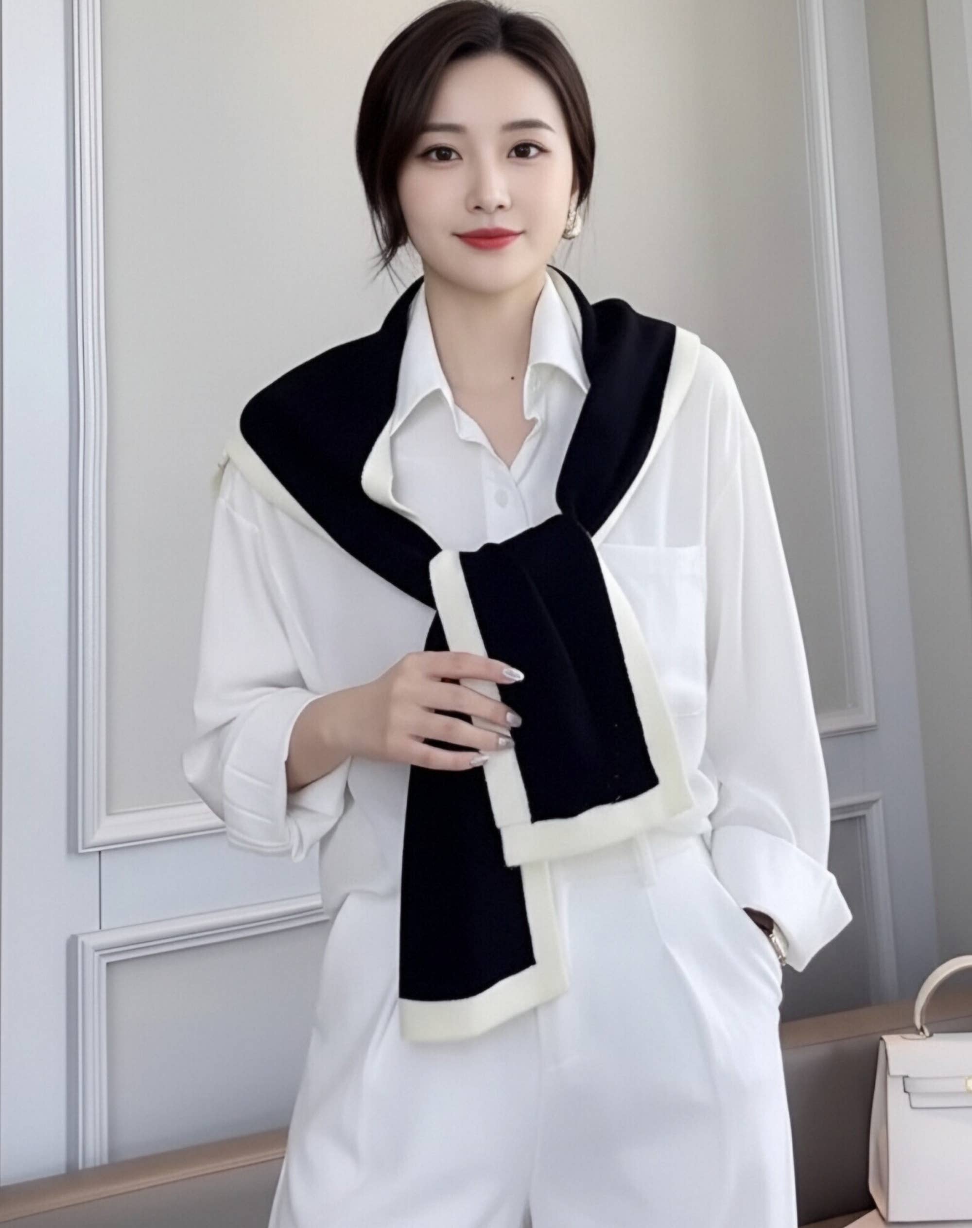 JC Sunny Fashion - Wholesale Scarf - Women's - JC063327 Unique Design Open Front Tie Shawl Wrap  6