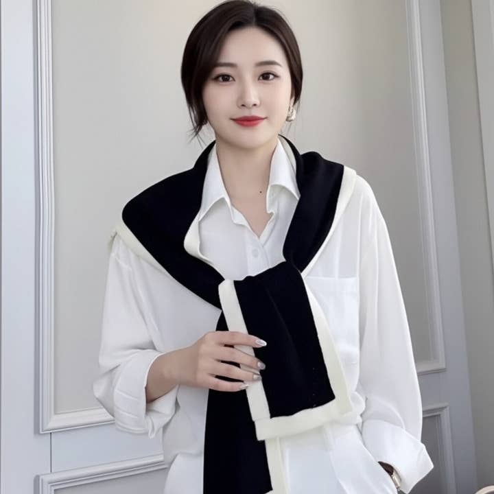 JC Sunny Fashion - Wholesale Scarf - Women's - JC063327 Unique Design Open Front Tie Shawl Wrap 6