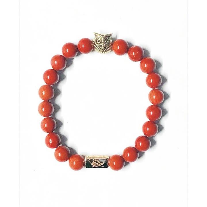 Gold Owl Red Jasper 8mm Gemstone for wholesale by Wilderbeest LLC