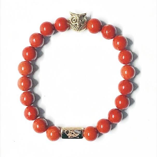 Gold Owl Red Jasper 8mm Gemstone for wholesale by Wilderbeest LLC