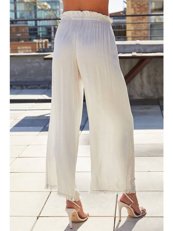 VENTI6 - Vendita all'ingrosso Pantalone - Donna - PANTALONI A GAMBA LARGA CON ORLO A FRANGE IN SETA ITALIANA (6109)15