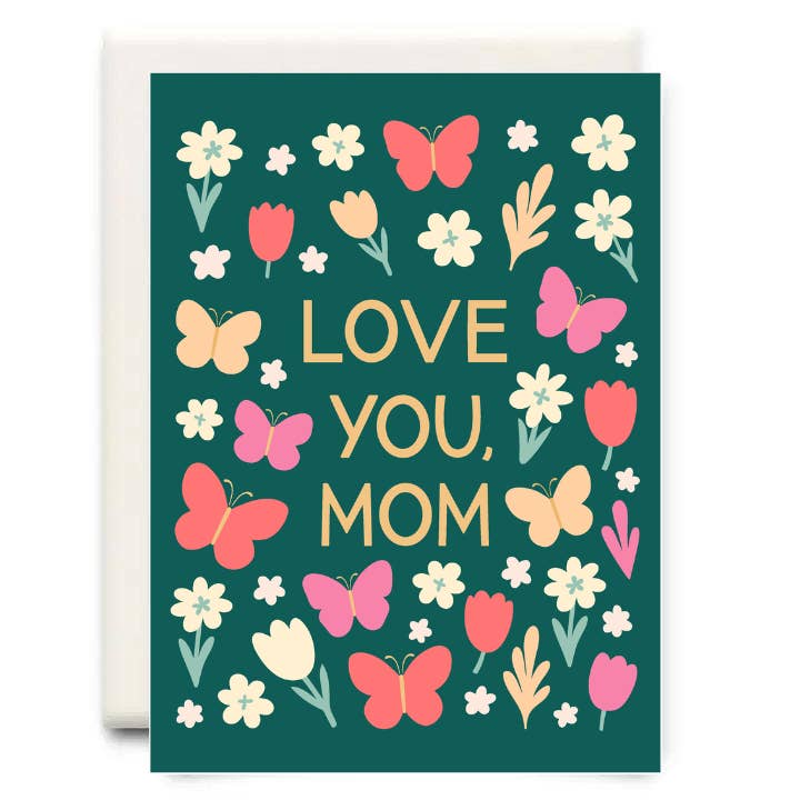 Love You Mom Butterflies Green | Mother's Day Greeting Card for wholesale by Inkwell Cards